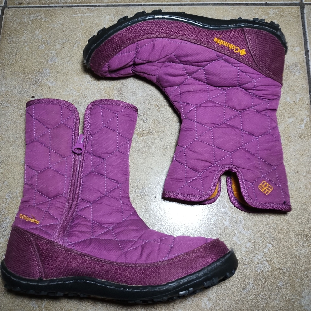 Columbia Girl's Purple Waterproof 200 Grams Insulated Winter Boots Size 3